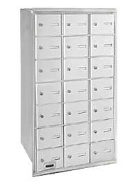 3621ARP 21 Door 4B+ Horiz Mailbox in Aluminum - Rear Loading Private Access