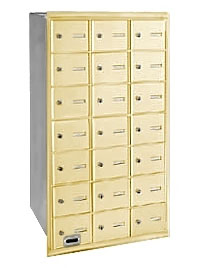 3621SRU 21 Door 4B+ Horiz Mailbox in Sandstone - Rear Loading USPS Access