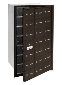 3621ZFU 21 Door 4B+ Horiz Mailbox in Bronze - Front Loading USPS Access