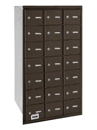 3621ZRU 21 Door 4B+ Horiz Mailbox in Bronze - Rear Loading USPS Access