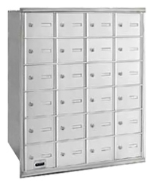 3624ARU 24 Doors 4B+ Horiz Mailbox in Aluminum - Rear Loading USPS Access