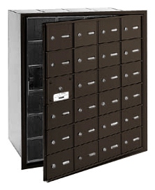 3624ZFU 24 Doors 4B+ Horiz Mailbox in Bronze - Front Loading USPS Access