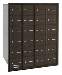 3624ZRP 24 Doors 4B+ Horiz Mailbox in Bronze - Rear Loading Private Access