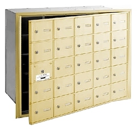 3625SFU 25 Doors 4B+ Horiz Mailbox in Sandstone - Front Loading USPS Access