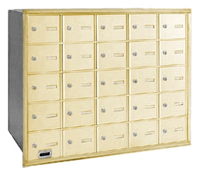 3625SRU 25 Doors 4B+ Horiz Mailbox in Sandstone - Rear Loading USPS Access