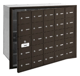 3625ZFP 25 Doors 4B+ Horiz Mailbox in Bronze - Front Loading Private Access