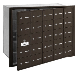 3625ZFU 25 Doors 4B+ Horiz Mailbox in Bronze - Front Loading USPS Access