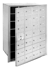 3628AFP 28 Door 4B+ Horiz Mailbox in Aluminum - Front Loading Private Access