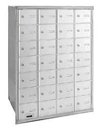 3628ARP 28 Door 4B+ Horiz Mailbox in Aluminum - Rear Loading Private Access