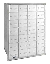 3628ARU 28 Door 4B+ Horiz Mailbox in Aluminum - Rear Loading USPS Access