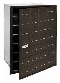 3628ZFU 28 Door 4B+ Horiz Mailbox in Bronze - Front Loading USPS Access