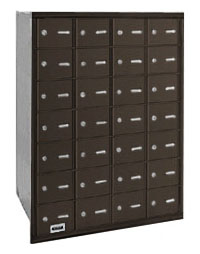 3628ZRP 28 Door 4B+ Horiz Mailbox in Bronze - Rear Loading Private Access
