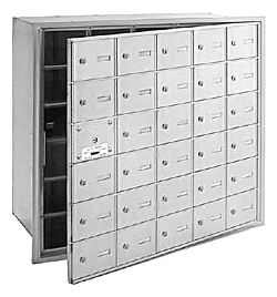 30 Doors 4B+ Horiz Mailbox in Aluminum - Front Loading USPS Access