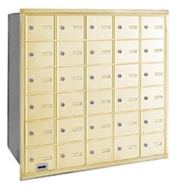 3630SRU 30 Doors 4B+ Horiz Mailbox in Sandstone - Rear Loading USPS Access