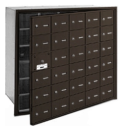 3630ZFP 30 Doors 4B+ Horiz Mailbox in Bronze - Front Loading Private Access