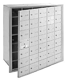 3635AFP 35 Door 4B+ Horiz Mailbox in Aluminum - Front Loading Private Access