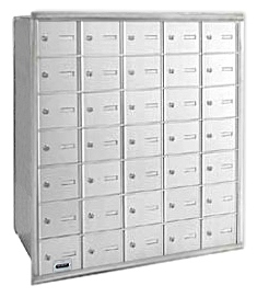 3635ARP 35 Door 4B+ Horiz Mailbox in Aluminum - Rear Loading Private Access