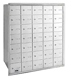 3635ARU 35 Door 4B+ Horiz Mailbox in Aluminum - Rear Loading USPS Access