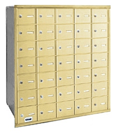3635SRP 35 Door 4B+ Horiz Mailbox in Sandstone - Rear Loading Private Access