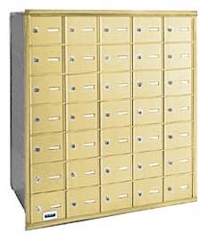 3635SRU 35 Door 4B+ Horiz Mailbox in Sandstone - Rear Loading USPS Access