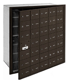 35 Door 4B+ Horiz Mailbox in Bronze - Front Loading USPS Access