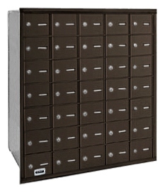 3635ZRP 35 Door 4B+ Horiz Mailbox in Bronze - Rear Loading Private Access