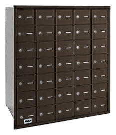 3635ZRU 35 Door 4B+ Horiz Mailbox in Bronze - Rear Loading USPS Access