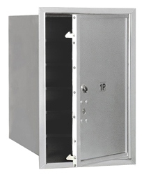 Salsbury Industries 3706S-1PAFP 4C Horiz Mailbox Parcel Locker in Aluminum - Front Loading Access