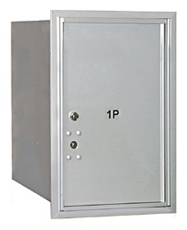 3706S-1PARP 4C Horiz Mailbox Parcel Locker in Aluminum - Rear Loading Access