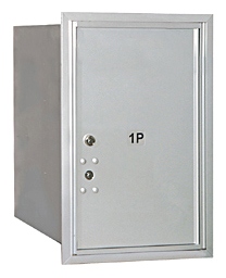 3706S-1PARU 4C Horiz Mailbox Parcel Locker in Aluminum - Rear Loading USPS Access