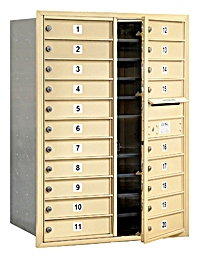 3711D-20SFP Mailbox with 20 MB1 Doors in Sandstone - Front Loading Private Access