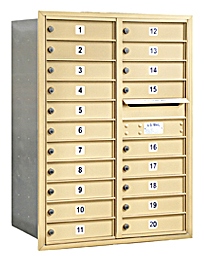 3711D-20SRP Mailbox with 20 MB1 Doors in Sandstone - Rear Loading Private Access