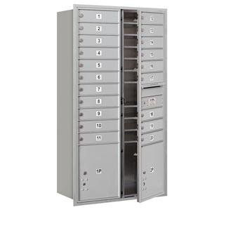 4C Horizontal Mailbox - Double Column - 20 MB1 Doors-2 PL ft. s - Aluminum - Front Loading - USPS Access