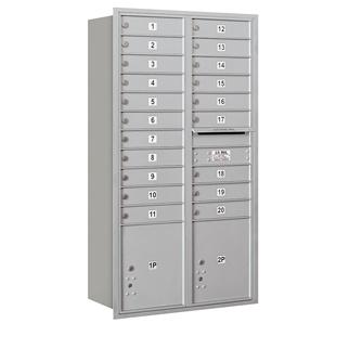 3716D-20ARU 4C Horizontal Mailbox - Double Column - 20 MB1 Doors-2 PL ft. s - Aluminum - Rear Loading - USPS Access