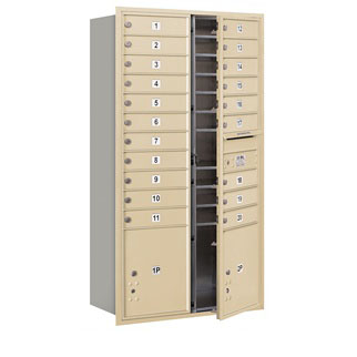 3716D-20SFP 4C Horizontal Mailbox - Double Column - 20 MB1 Doors-2 PL ft. s - Sandstone - Front Loading - Private Access