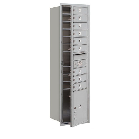 3716S-09AFU 4C Horizontal Mailbox - Single Column - 9 MB1 Doors-1 PL - Aluminum - Front Loading - USPS Access