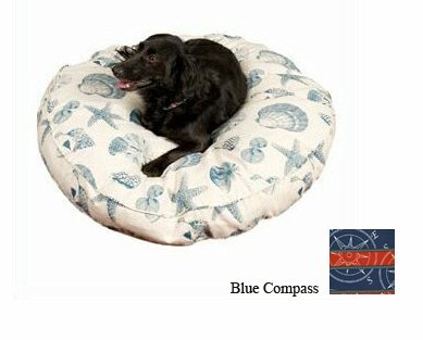 Picture of ODonnell Industries 10934 Large Nautical Round Pet Bed - Blue Compass