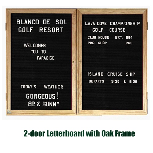 Picture of Ghent PW23648B-BK 36 in. x 48 in. 2-Door Oak Wood Frame Enclosed Letterboard - Black