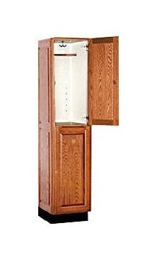 12168MED 1 Wide Solid Oak Executive Wood Locker Double Tier - Medium Oak -  Salsbury Industries