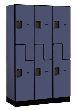 Extra Wide Designer Wood Locker - Blue