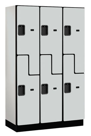 Extra Wide Designer Wood Locker - Gray