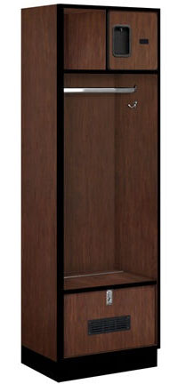 Open Access Designer Wood Locker - Mahogany