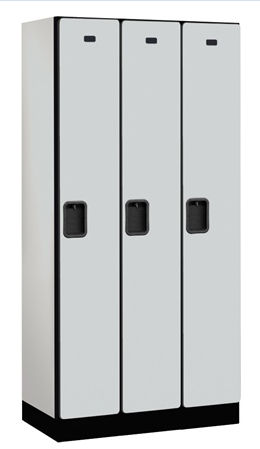 31368GRY Designer Wood Locker - Single Tier - 3 Wide - Gray