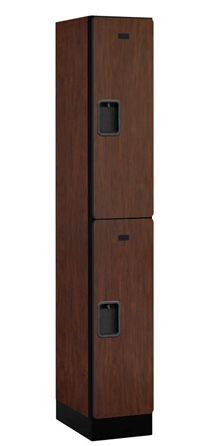 Designer Wood Locker - Double Tier - 1 Wide - Mahogany