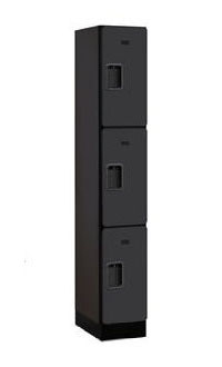 Designer Wood Locker - Black - Triple Tier