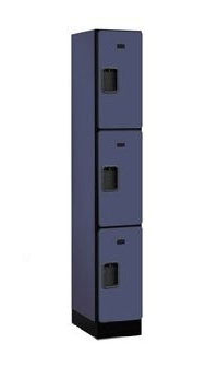 Designer Wood Locker - Blue - 1 Wide - Triple Tier
