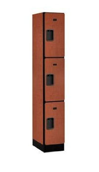 Designer Wood Locker - Cherry - 1 Wide - Triple Tier
