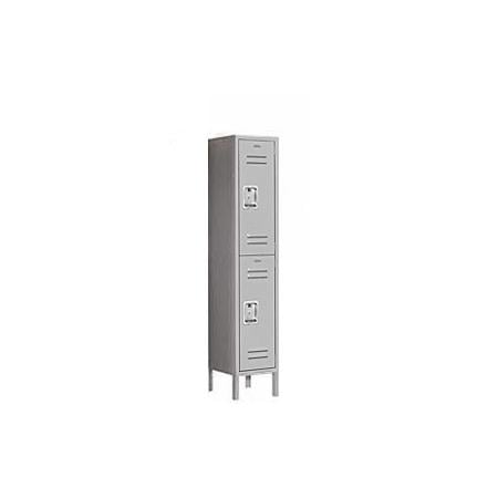 62155GY-U 12 in. W x 66 in. H x 15 in. D Standard Metal Locker-Double Tier-1 Wide-Gray-Unassembled