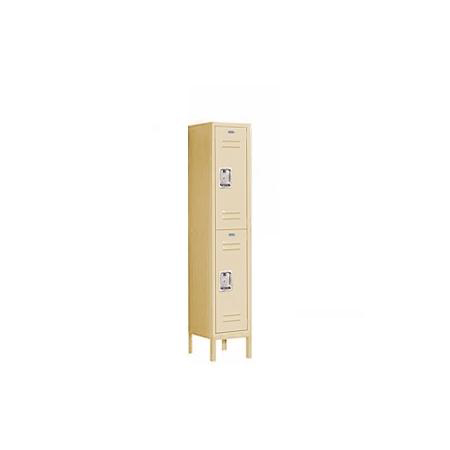 62155TN-U 12 in. W x 66 in. H x 15 in. D Standard Metal Locker-Double Tier-1 Wide-Tan-Unassembled