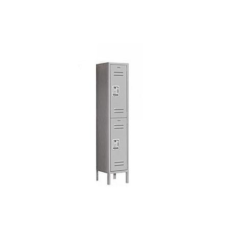 62158GY-A 12 in. W x 66 in. H x 18 in. D Standard Metal Locker-Double Tier-1 Wide-Gray-Assembled